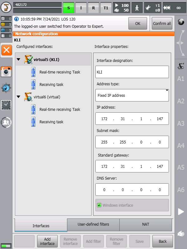 KLI Network Configuration