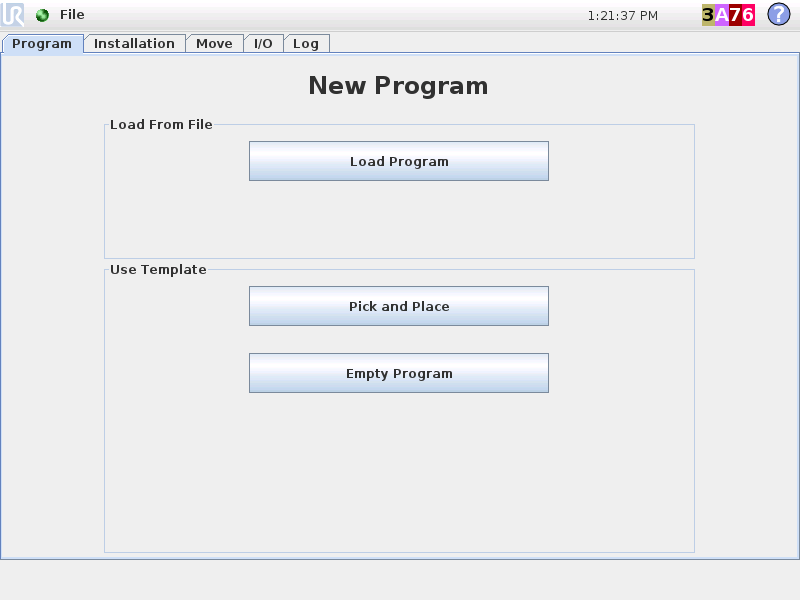 UR CB3 Program Robot